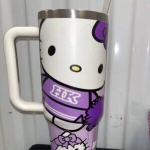 NWOT Hello Kitty Large Stainless-Steel Tumbler with Lid and Straw